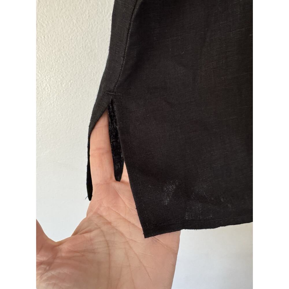 NWOT American Giant Women’s Linen Shirt Black Button Front Size Small - Picture 6 of 8